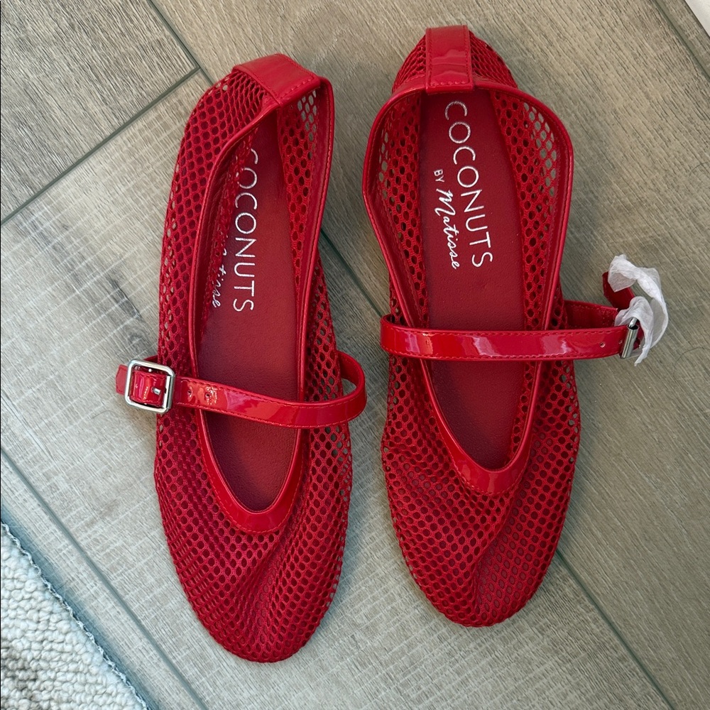 Coconuts by Matisse Vibrant Red Mesh Flats